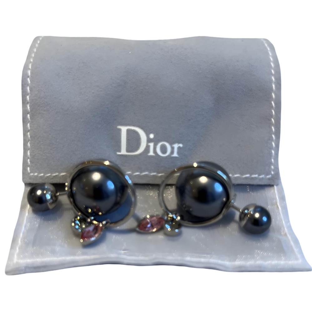 Dior Black and Pink Stud Earrings